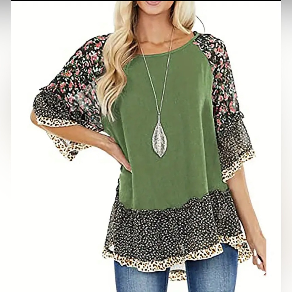 BOHO mixed media tee